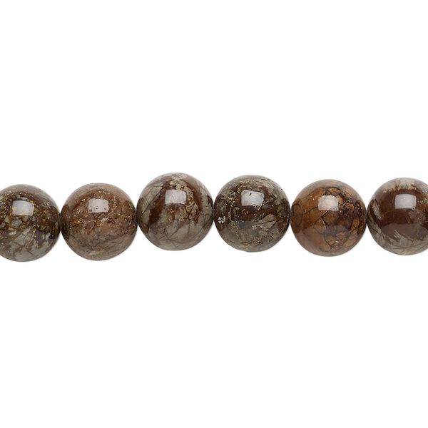Brown snowflake jasper 1pkg1, round bead natural 15.5-16 inch 8mm image number 0