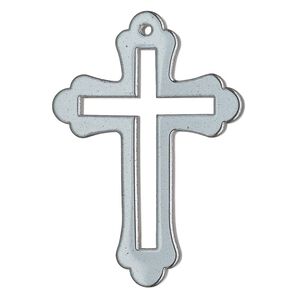 Hemalyke™ 1pkg1, top-drilled double-sided open cross focal 48.5x34mm