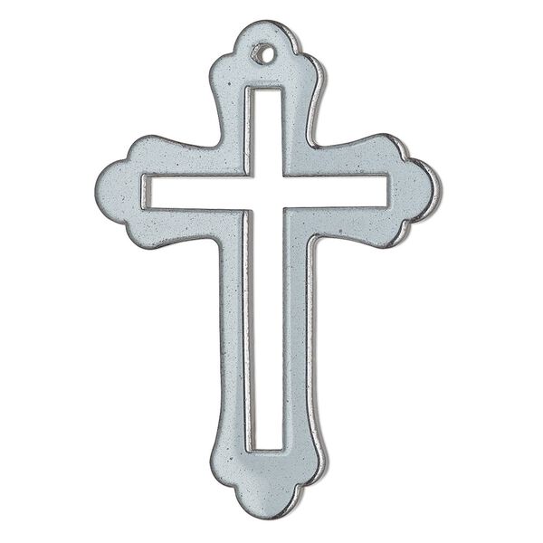 Hemalyke™ 1pkg1, top-drilled double-sided open cross focal 48.5x34mm image number 0