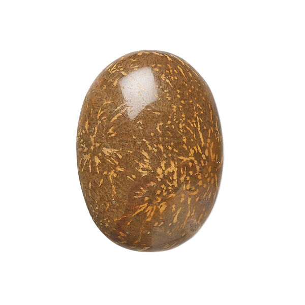 Cabochon, chrysanthemum stone (natural), 25x18mm calibrated oval, B grade, Mohs hardness 3 to 4. Sold per pkg of 2. image number 0