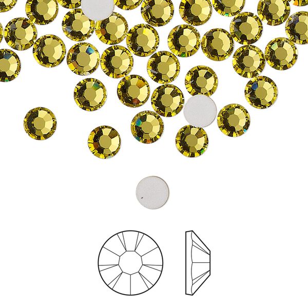 Flat back 1440pk acid yellow foil back, Preciosa MAXIMA Czech crystal rhinestone 4.6-4.8mm chaton rose round SS20 image number 0