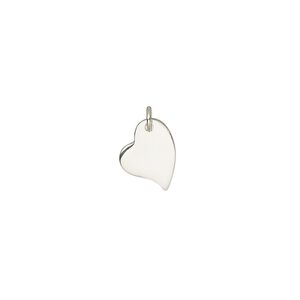 Charm, sterling silver, 11x8mm single-sided heart. Sold individually.