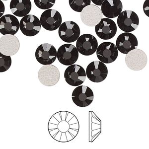 Flat back 24pk jet foil back, Preciosa MAXIMA Czech crystal hotfix rhinestone 6.3-6.5mm chaton rose round SS30