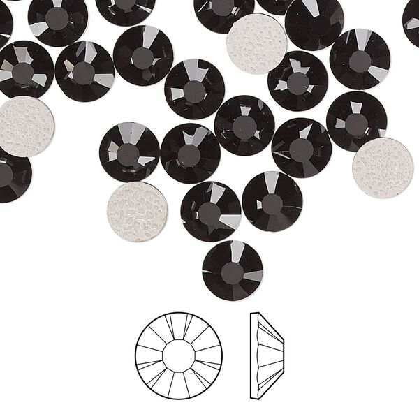 Flat back 24pk jet foil back, Preciosa MAXIMA Czech crystal hotfix rhinestone 6.3-6.5mm chaton rose round SS30 image number 0