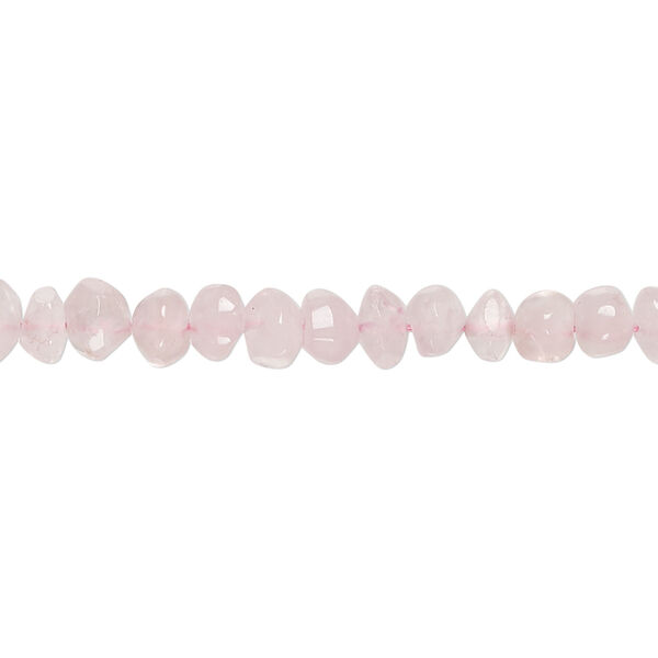 Rose quartz 1pkg1, hand-cut tumbled faceted rondelle bead, 13 inch 5x3mm-6x5mm image number 0