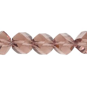 Bead, glass, translucent purple, 11x10mm faceted helix. Sold per 7-inch strand, approximately 15 beads.