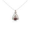 Garnet / sterling silver 1pkg1, antiqued beaded drop natural 11x9mm image number 0