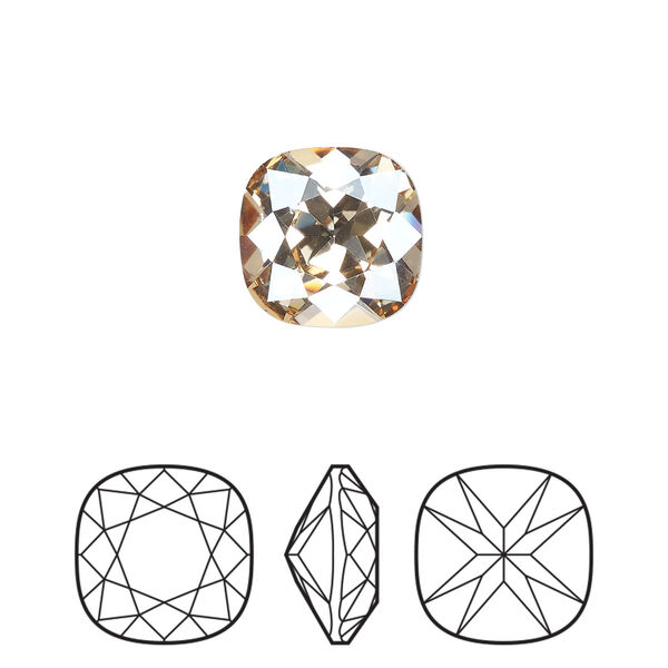 Fancy stone 144pk crystal honey foil back, Preciosa MAXIMA Czech crystal rhinestone 12mm cushion square image number 0