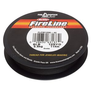 Thread, Berkley® FireLine®, gel-spun polyethylene, smoke, 0.18mm diameter 4-fiber braid, 8-pound test. Sold per 125-yard spool.