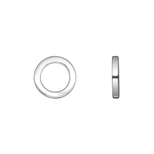 Jump ring, sterling silver, 12mm soldered round square wire, 7.9mm inside diameter, 13 gauge. Sold per pkg of 2. image number 0