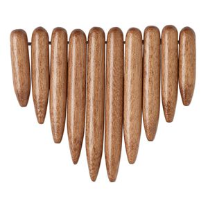 Focal, Taiwanese cheesewood (dyed / waxed), light brown, 20x5mm-41x5mm graduated fan spike. Sold per 10-piece set.