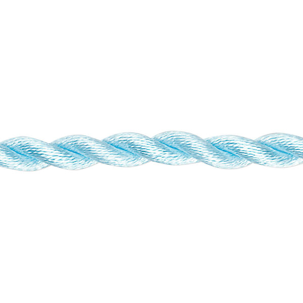Necklace cord, satin-finished nylon, light blue, 5mm smooth twist, 18 inches with knot closure. Sold per pkg of 2. image number 0