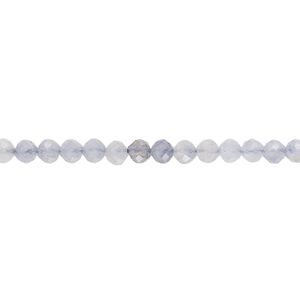 Iolite 1pkg1, faceted semi-round bead natural 15 inch approximately 3-3.5mm