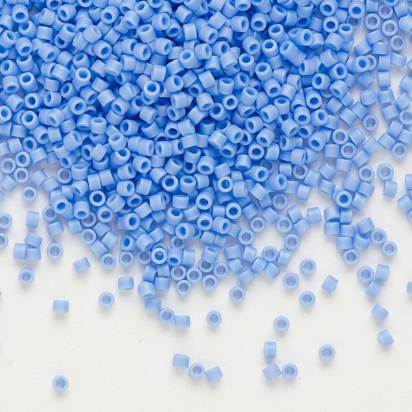 Seed bead, Delica®, glass, pkg/50g, #11 round, opaque matte rainbow periwinkle (DB-0881). image number 0