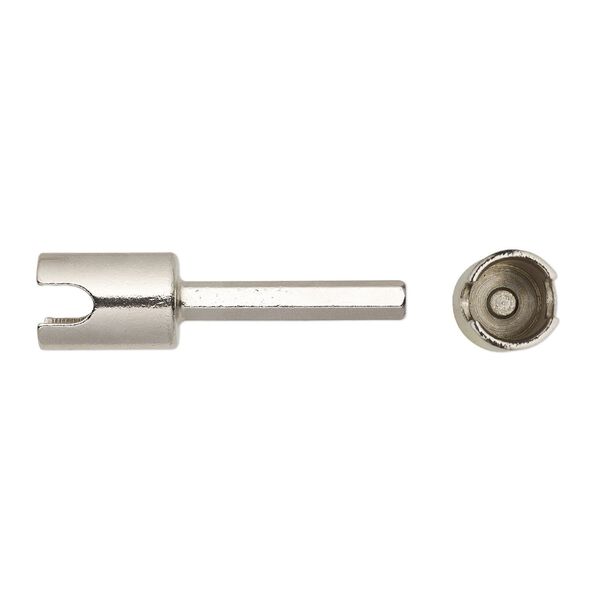 Drill adapter, Makin's Professional® Ultimate Clay Extruder®, nickel-plated steel, 2-1/2 x 5/8 inches. Sold individually. image number 0