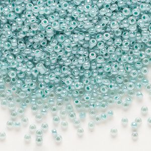 Seed bead, Dyna-Mites™, glass, pkg/1/2kg, #11 round, opaque ceylon pastel mint, (384 11/0 RR).
