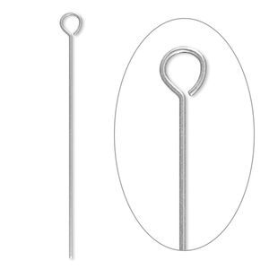 Eye pin, stainless steel, 1-1/2 inches, 24 gauge. Sold per pkg of 500.