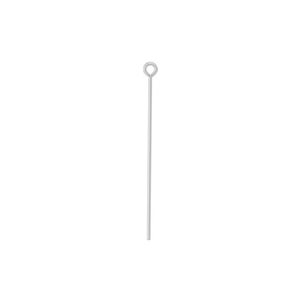 Eye pin, sterling silver, 1 inch, 26 gauge. Sold per pkg of 10. image number 0