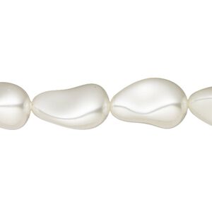Pearl 100pk white, Swarovski® 16x11mm baroque drop 5843