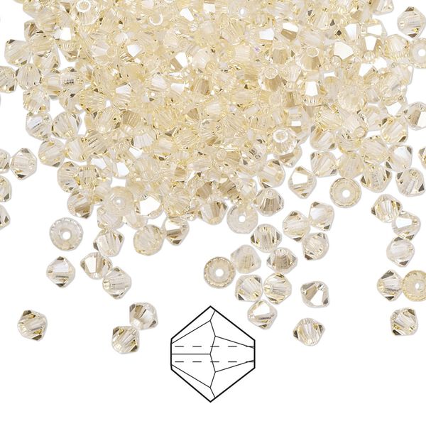 Bead 144pk crystal blond flare, Preciosa Czech crystal 3mm bicone image number 0