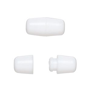 Clasp breakaway 1pkg50, 18.5x9mm barrel / safety lanyard clasp / fits 3.2mm cord, polyoxymethylene / opaque white 1-strand