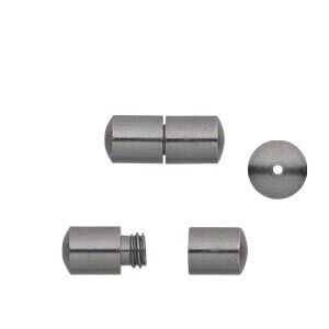Clasp barrel 1pkg20, 12x5mm round tube, gunmetal-finished brass 1-strand