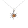 Carnelian / sterling silver 1pkg1, open star drop antiqued 12x12mm image number 0
