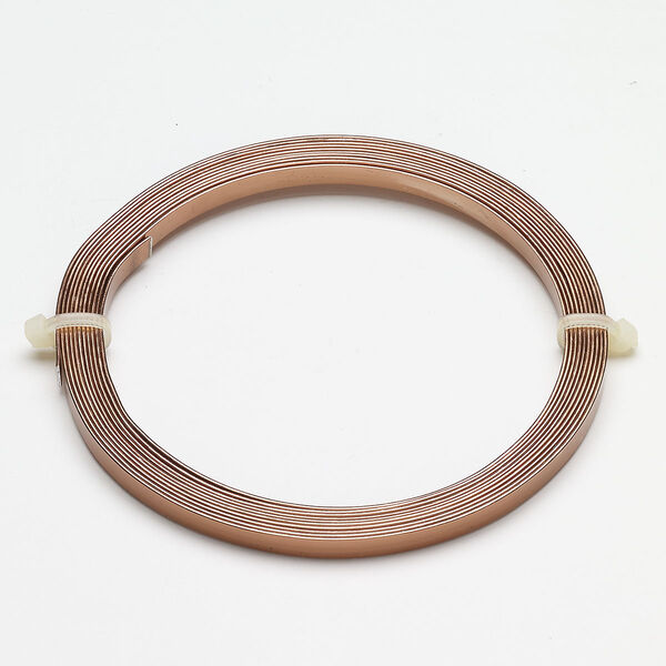 Wire, anodized aluminum, pkg/9 feet, 5mm flat, copper. image number 0
