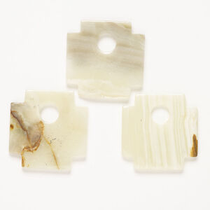 Italian "onyx" (onyx marble) 1pkg1, top-drilled Swiss cross focal, 50mm