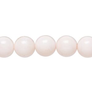 Mangano calcite 1pkg1, hand-cut round bead 8 inch 10mm