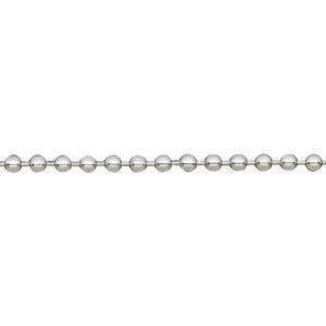 Chain 1pkg1 ball, 2.4mm, stainless steel 5 foot unfinished
