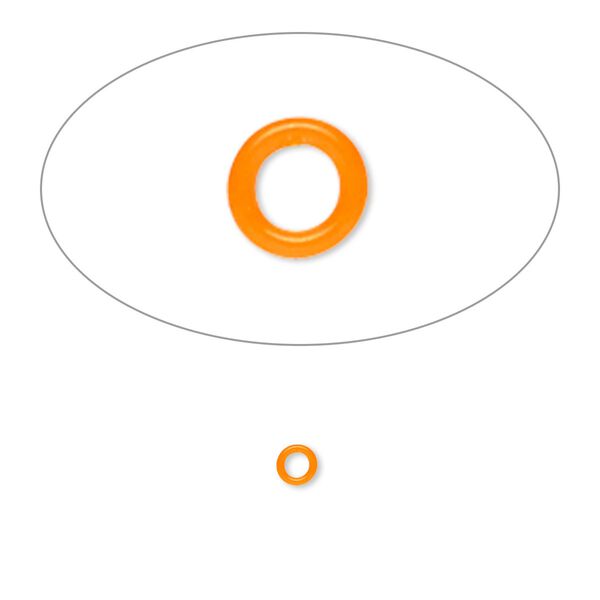 Component, Oh! Ring™, silicone, neon orange, 3mm round with 2mm hole. Sold per pkg of 1,000. image number 0