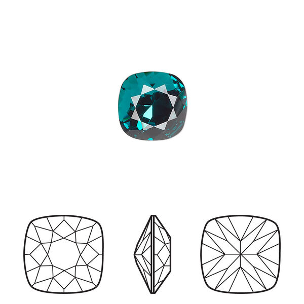Fancy stone 2pk emerald foil back, Crystal Passions® 10mm cushion 4470 image number 0