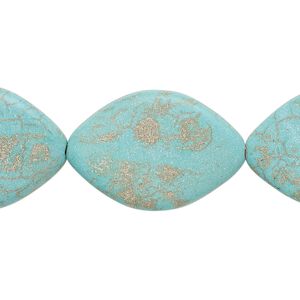 Magnesite 1pkg1, twisted flat marquise bead 15 inch 28x20mm-29x20mm