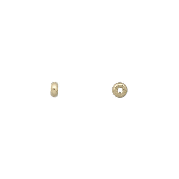 Bead, brass, 4x2mm heishi. Sold per pkg of 1,000. image number 0