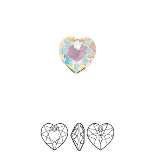 Drop 2pk crystal shimmer, Crystal Passions® 10.5mm pendant heart cut 6432 image number 0