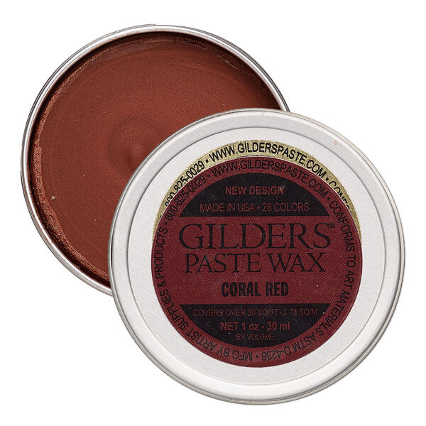 Wax paste, Gilders Paste®, pkg/1-ounce tin, coral red. image number 0