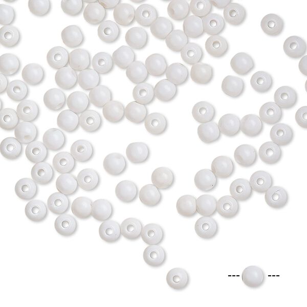 Bead, vintage Japanese acrylic, white, 3mm round. Sold per pkg of 135. image number 0