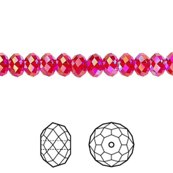 Bead 12pk light Siam shimmer 2X, Crystal Passions® 6x4mm rondelle 5040 image number 0