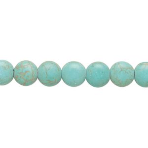 Magnesite 1pkg1, puffed flat round bead 15 inch 8mm