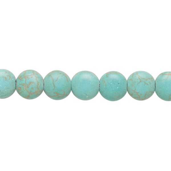 Magnesite 1pkg1, puffed flat round bead 15 inch 8mm image number 0