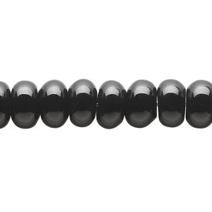 Black onyx 1pkg1, rondelle bead 15.5-16 inch 10x6mm