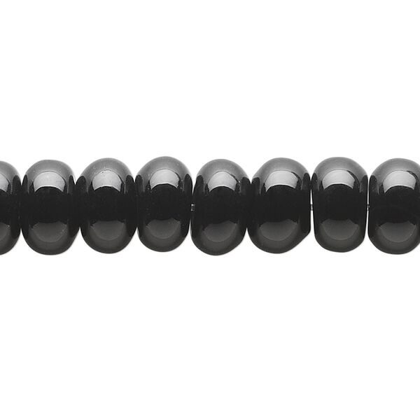 Black onyx 1pkg1, rondelle bead 15.5-16 inch 10x6mm image number 0