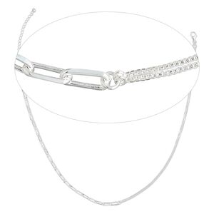 Sterling silver 1pkg1, cut cable / box chain 16 inch / 2 inch extender chain 4.2mm / 1.1mm