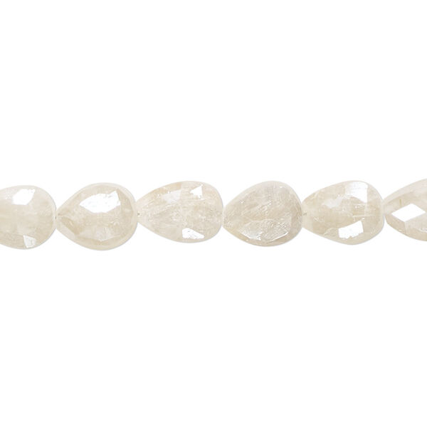 Bead, sillimanite (coated), 8x5mm-9x7mm hand-cut faceted puffed teardrop, B- grade, Mohs hardness 2 to 2-1/2. Sold per 15-1/2" to 16" strand. image number 0