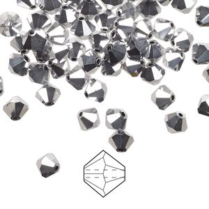 Bead 24pk crystal Labrador 2X, Preciosa Czech crystal 5mm bicone