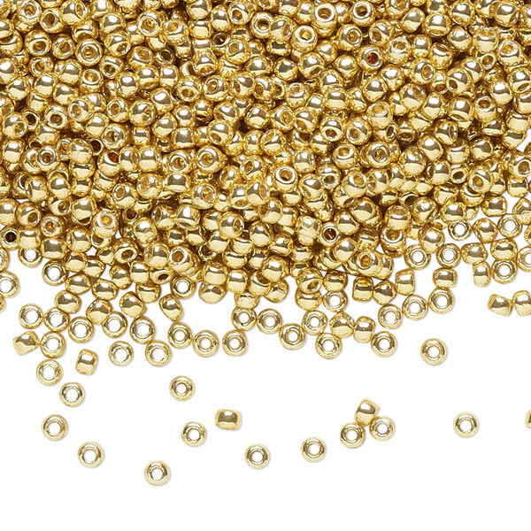Seed bead, TOHO BEADS®, glass, pkg/50g, #11 round, opaque galvanized PermaFinish starlight (TR-11-PF557). image number 0