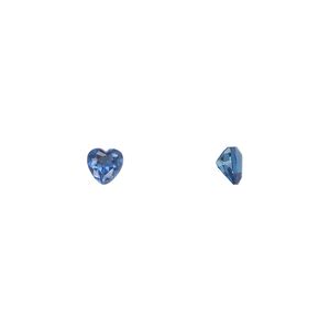 Gem, cubic zirconia, spinel blue, 4mm faceted heart, Mohs hardness 8-1/2. Sold per pkg of 5.