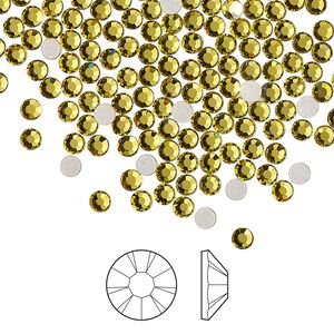 Flat back 1440pk acid yellow foil back, Preciosa MAXIMA Czech crystal hotfix rhinestone 2.7-2.9mm chaton rose round SS10
