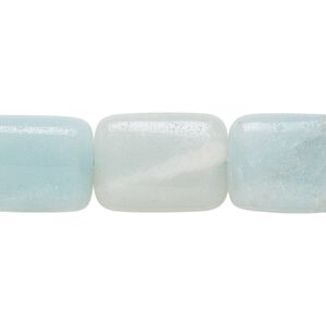 Amazonite 1pkg1, hand-cut rectangle bead natural 15.5-16 inch 18x13mm